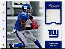 HAKEEM NICKS LOT OF 3 DIFFERENT AUTHENTIC GAME USED JERSEY CARDS