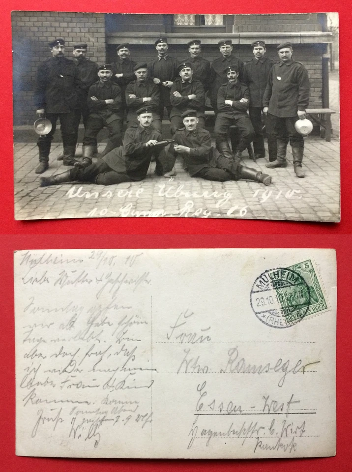 Militär Foto AK MÜLHEIM Rhein 1910 Gruppenfoto Soldaten    ( 9281 - Bild 1 von 1