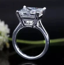 5.50 Ct Princess  Cut Off White Ring 925 Solitaire IGR&I Treated Awesome shape