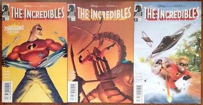 The Incredibles (2005) #1-3 - Rare Newsstand Variants! - Dark