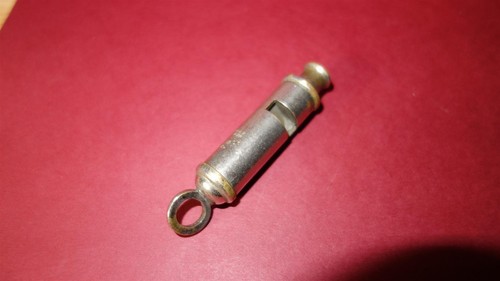 Antike Vintage THE ACME CITY Messingpfeife verchromt Made in England - Bild 4 von 12