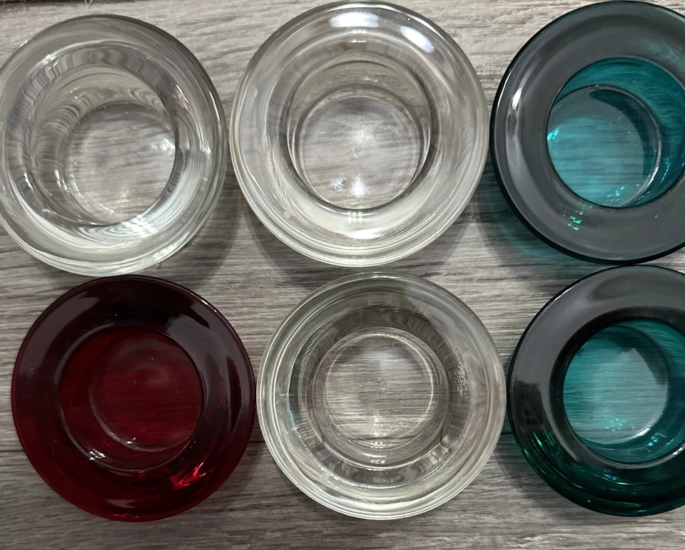 Ikea Lot Of 10 Votive Candle/Tea Light Holders Green Blue & Clear Dinner Holiday - Image 2 of 4