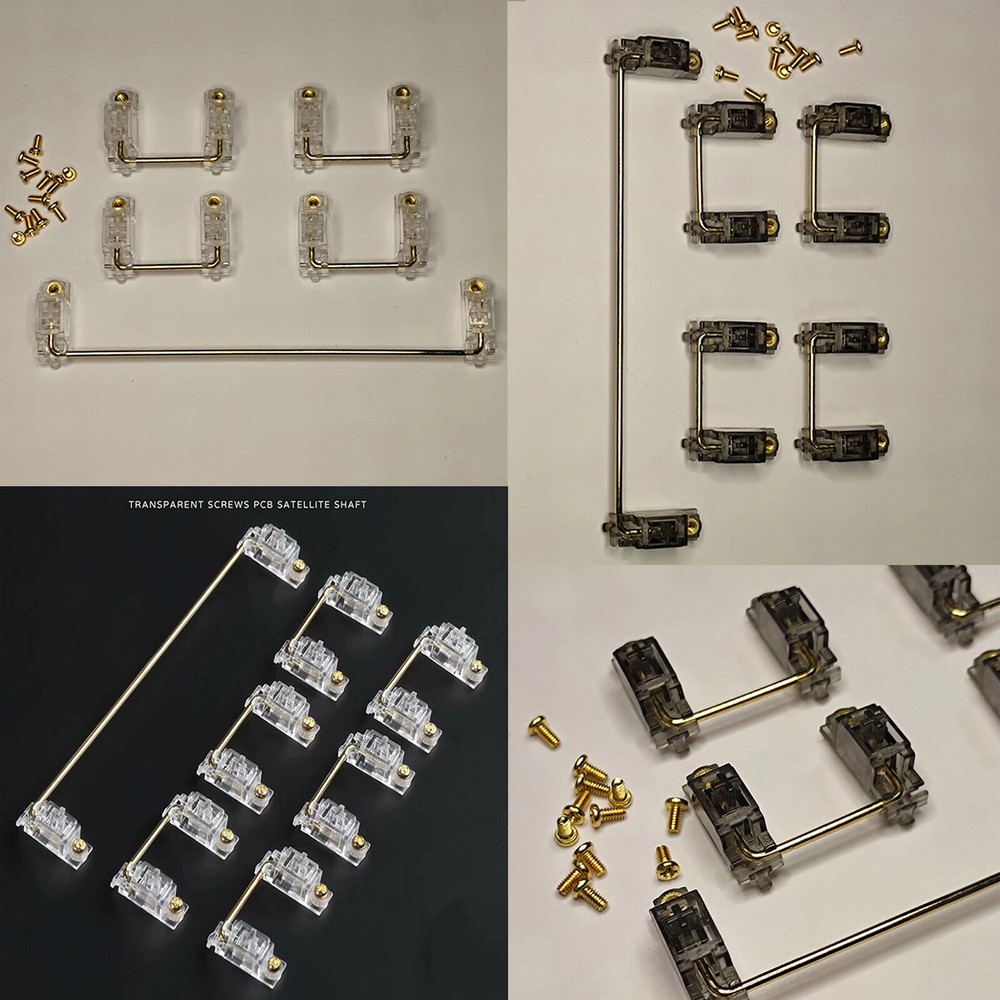 Transparent Steel Plate Screw Satellite Shaft Stabilizer Kit for Mechanical Keyboards
