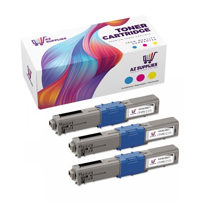 OKI Data Compatible Toner Cartridge for 44469801 TYPE C17 C33-0DN-1DN Black 3PK