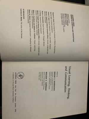 Visual Learning, Thinking and Communication (Academic Press Series)