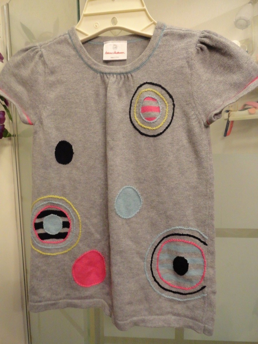 NWOT Girls Gray Knit Hanna Andersson Sweater Dress Top SZ 110 (5)