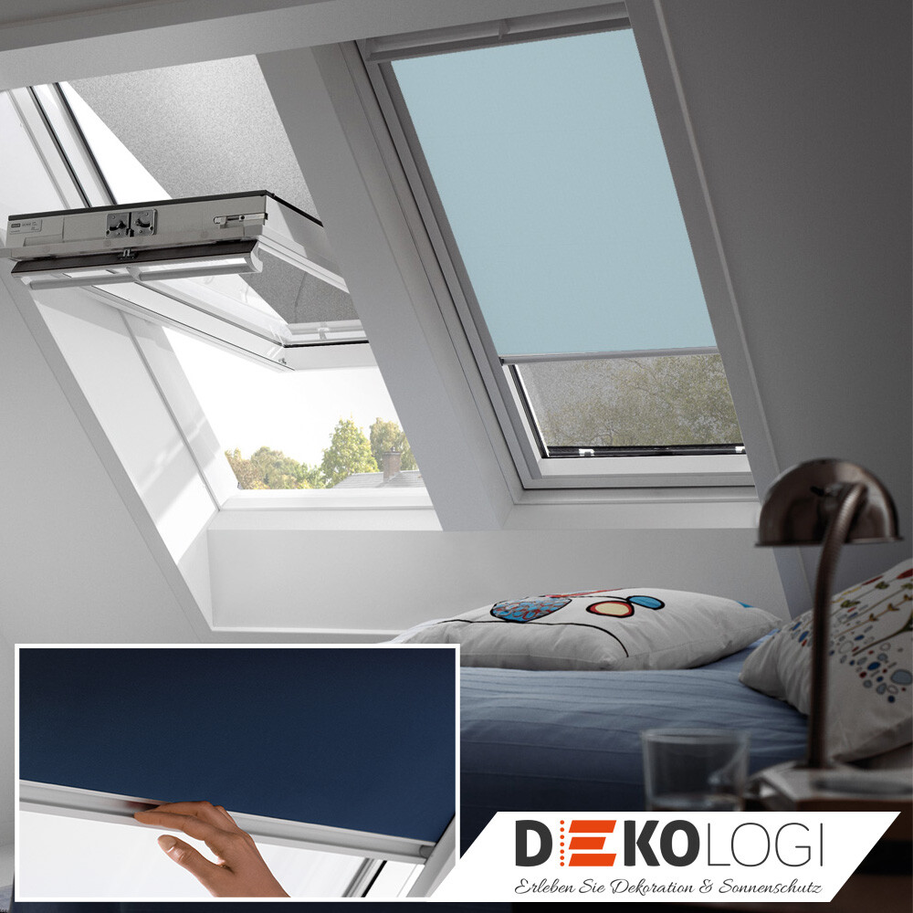 Ggl Fur Verdunkelungs Velux Ghl Premium Hellblau Uni 4571 Gxl Gpl