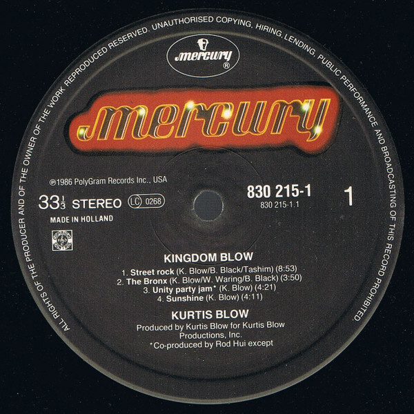 Kurtis Blow / Kingdom Blow / Vinyl / Hip-Hop / Rap / Battle Kurtis Blow / Kingdom Blow / Vinyl / Hip-Hop / Rap / Battle