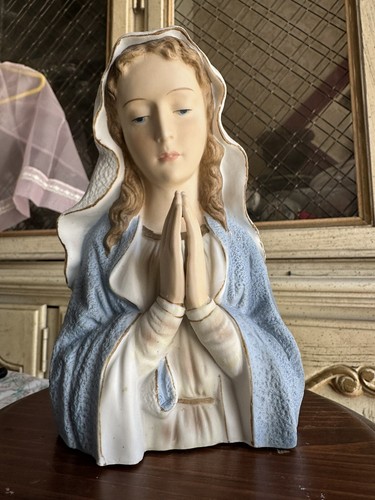 VTG Catholic Christian Church Religious Statue Of Virgin Mary Praying - Picture 4 of 15