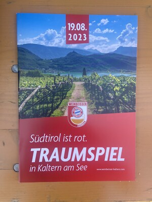 Programme Dream Game South Tyrol Kaltern am See 2023 FC Bayern Munich 19/08/23 FCB