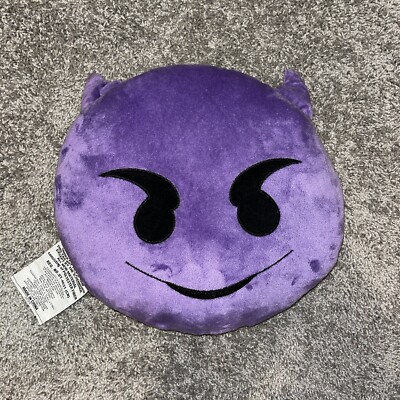 12” Purple Devil Emoji Pillow Round Throw Pillow Funny Novelty Cute  Gift