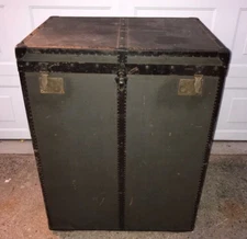 Huge 40” Tall Antique German Gregor Hofbauer Steamer Trunk, EXC COND In & Out!