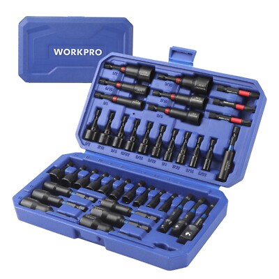 WORKPRO 39-Piece Magnetic Nut Driver Set, Impact Drill Driver Bit 1/4'' Hex Shank