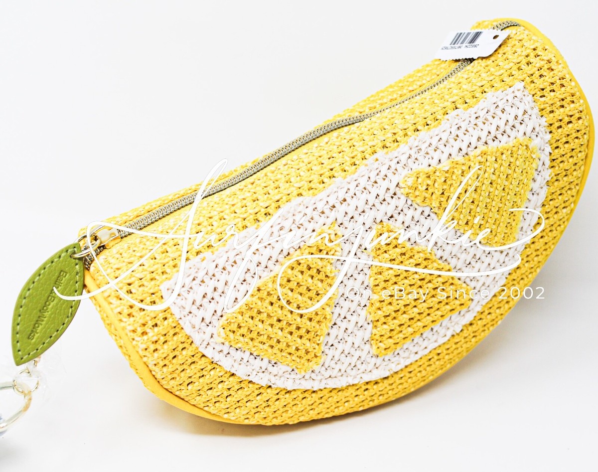 Bath & Body Works Yellow Lemon Bag Purse Makeup Travel Tote Zipper