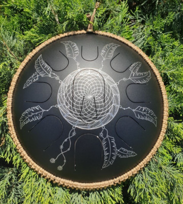 Steel Tongue Drum Dream Catcher Tank Drum and Rope decoration Metal Handpan