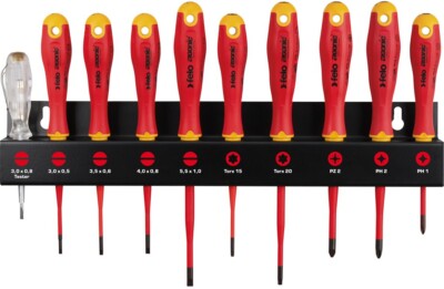 Felo SD ERGONIC VDE E-slim Set XL Rack 10-pcs. SL/PH/PZ/TORX  / 41391093