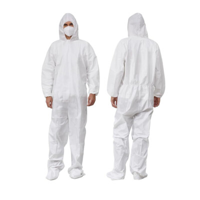 10-40 Count Disposable Coveralls with Hood and Boots Heavy-duty Hazmat Suits