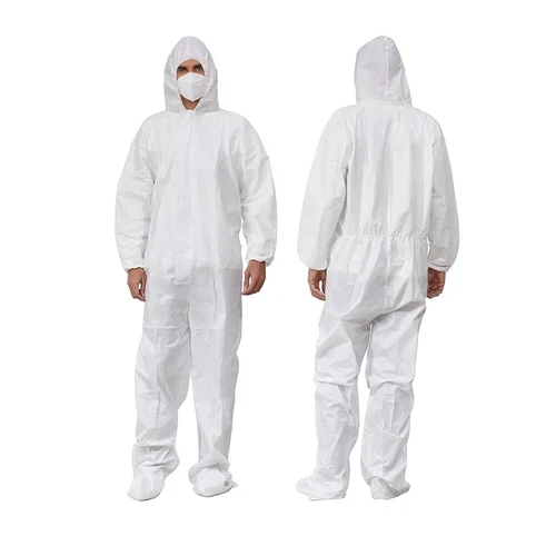 10-40 Count Disposable Coveralls with Hood and Boots Heavy-duty Hazmat Suits - product listing photo