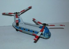 NEAT VINTAGE TIN FRICTION PAN AMERICAN SKYWAY HELICOPTER DAIYA MADE IN JAPAN