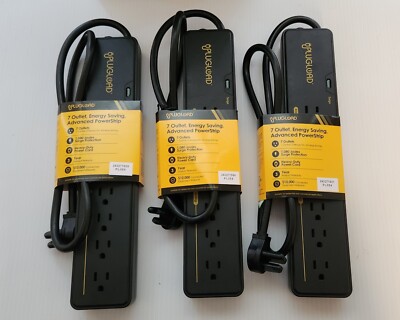 (3)  7 OUTLET  ENERGY-SAVING  ADVANCED POWERSTRIP  PLUGLOAD PL07 = Surge Protect