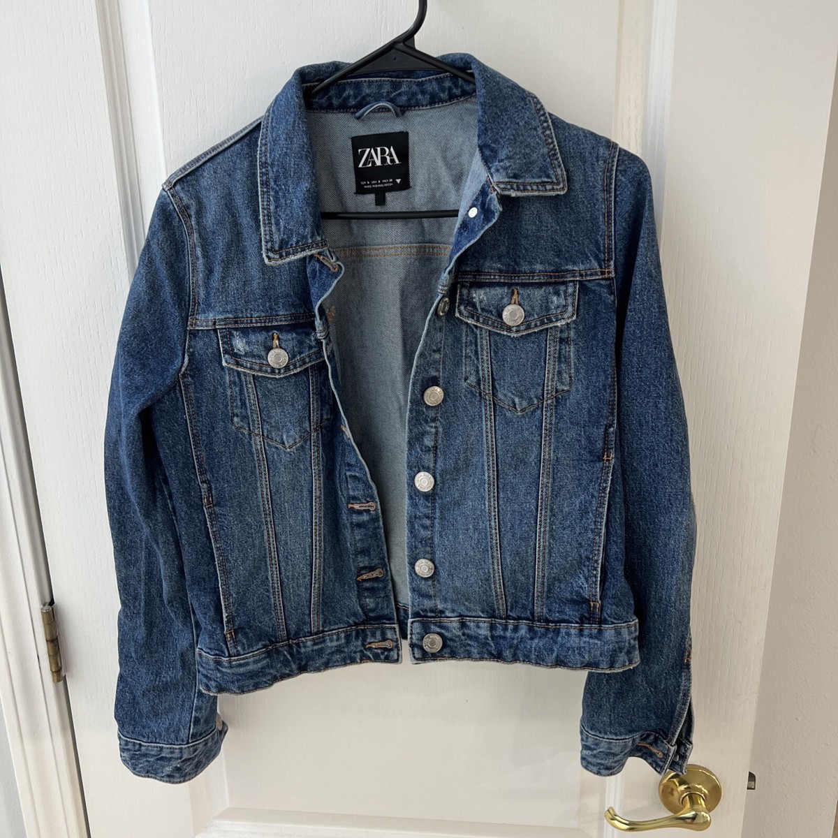 zara denim jean jacket women Size S | eBay