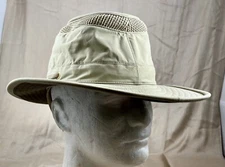 Tilley Endurables Airflo Hat Size 7 Khaki Nylon Lifetime Warranty Brag Tag
