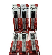 Sharpie Permanent Markers, Ultra Fine Point, Black Ink, 2-Count Pack Of 6