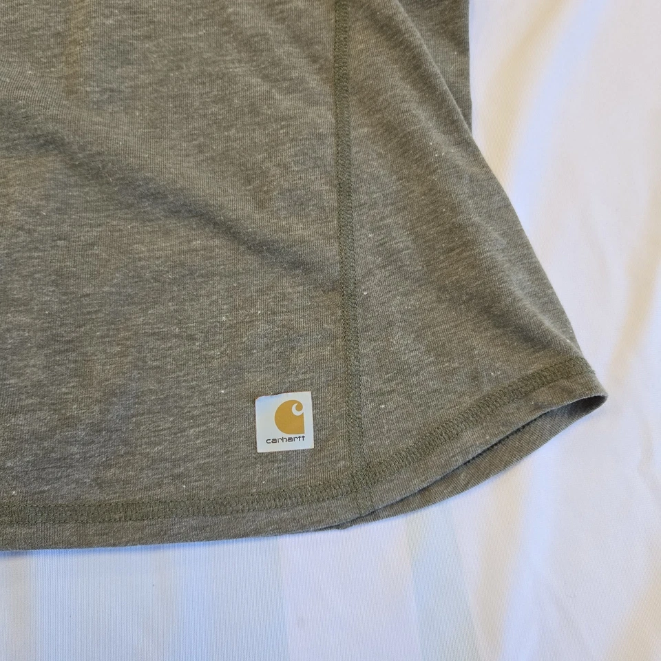 Pullover ligero para mujer Carhartt Force 1/4 cremallera verde oliva pequeño  Foto 3 de 4