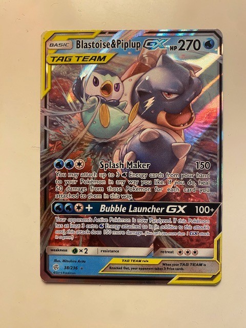 Blastoise & Piplup GX 38/236 Sm-Cosmic Eclipse Holo