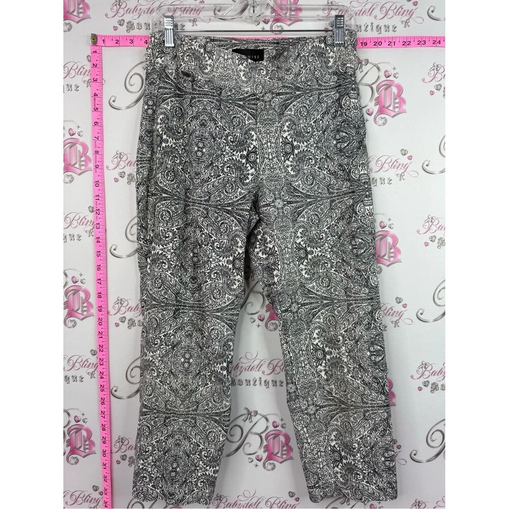 Premise Black & White Paisley Capris