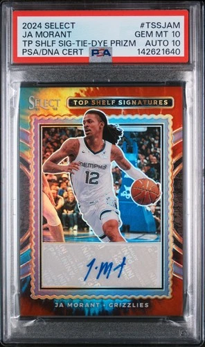 2024 PANINI SELECT TOP SHELF SIGNATURES JA MORANT 1/25 PSA 10 DNA AUTO 10