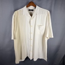 Nat Nast American Fit 100 Silk Button Up 2XL Bowling Shirt Colorblocking Stain