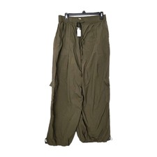 Anthropologie NWT Daily Practice Parachute Cargo Army Green Pants Large Light
