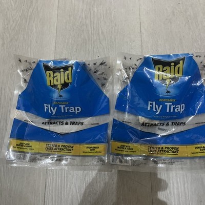 2 Pack Raid Fly Bag, Outdoor Fly Trap, Attracts and Traps Flies