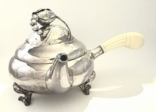 Georg Jensen Sterling Silver Blossom Teapot .925 Ivory handle Denmark 1900-1940