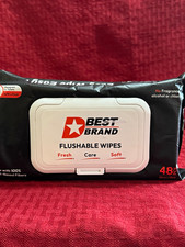 Best Brand Flushable Wipes for Skin, No Fragrance, 48 Count, MPN XXA0230XX
