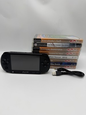 Sony PlayStation PSP E1004 Portable Spielekonsole Schwarz Ladekabel 8x Spielen