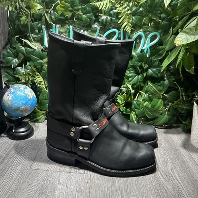 Vintage HH DOUBLE H Barry Leather Mens Size 10 EE Motorcycle Harness Boots USA