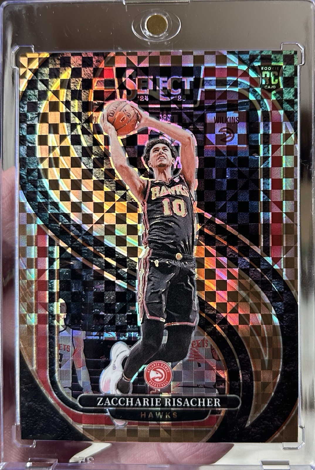 2025 Select Zaccharie Risacher Bronze Checkerboard /49 Hawks #180 Mint Clean💎🔥