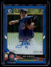 2018 Bowman  Jose Albertos Prospects Autographs Blue Mojo Refractor /150