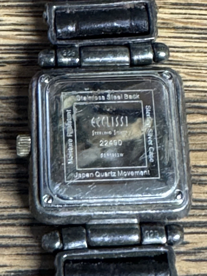 Vintage Ecclissi Sterling Silver Watch Ladies 22490 Tested Rare works! - Image 3 of 4