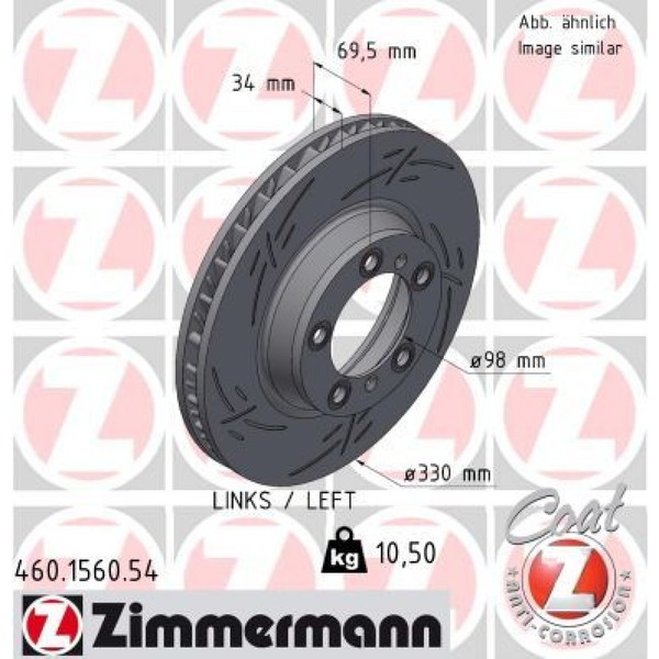 Zimmermann 460.1560.54 Bremsscheibe FüR Porsche 911 718 Cayman 718 Boxster 997-image