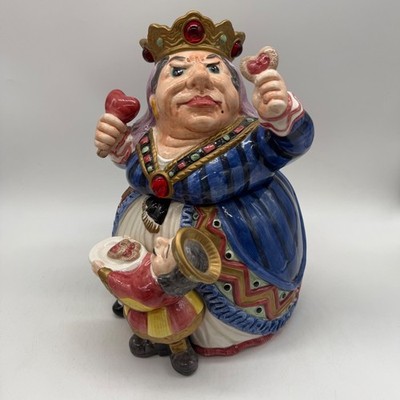 Fitz & Floyd Cookie Jar Alice In Wonderland Queen Of Hearts 1992 Vintage