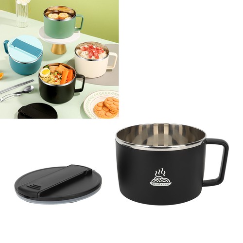 (1200ml) 304 Stainless Steel Student Fast Food Cup Portable Lunch Box Black - Bild 14 von 24