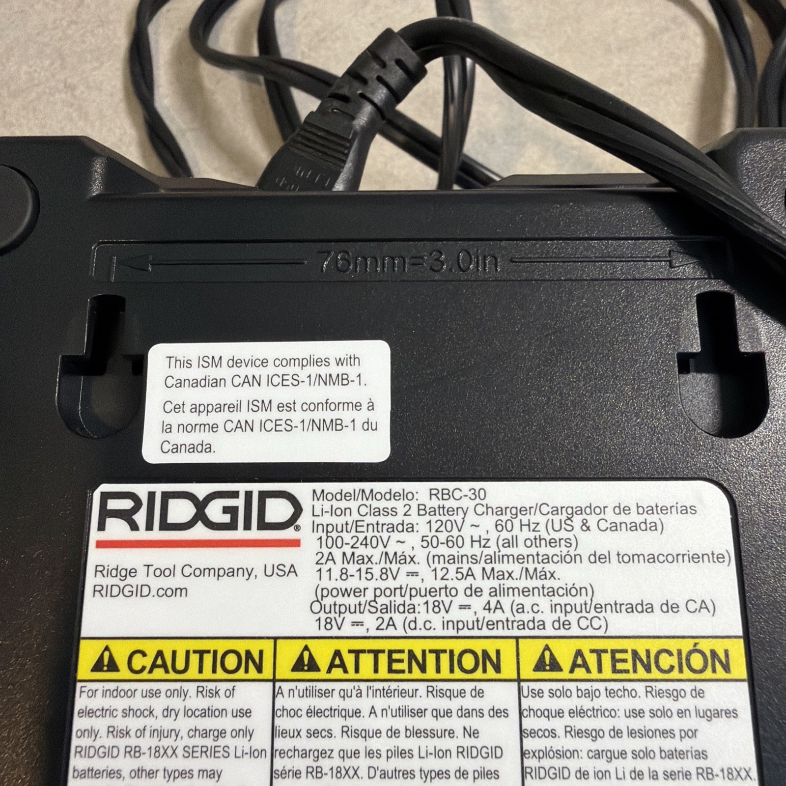 Advanced Charger Design RIDGID RBC-30 18V Advanced Lithium-Ion Battery Charger. | eBay