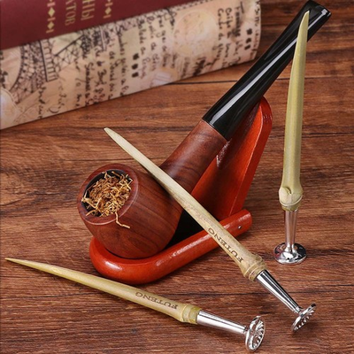 #ad #ad Creative Bamboo Hollow Out Pipe Pressure Rod Dry Tobacco Pipe Tool Accessories $10.26
