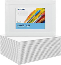 FIXSMITH Canvas Boards for Painting 3X5 Inch, Super Value 24 Pack Mini Canvases,
