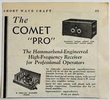 1932 The Comet Pro Receiver Tube Radio Advertisement Hammarlund Electronic DWP9A