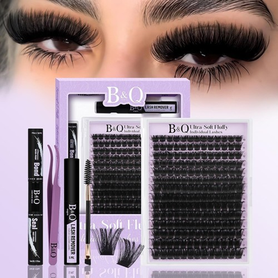 #ad #ad Bamp;Q Fluffy Lash Clusters Kit UltraSoft Cluster Eyelash Extensions 200D Volume E $33.33