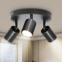 Dehobo Deckenstrahler 3 Flammig Schwarz GU10 Schwenkbar Rund - Spotleuchte LED